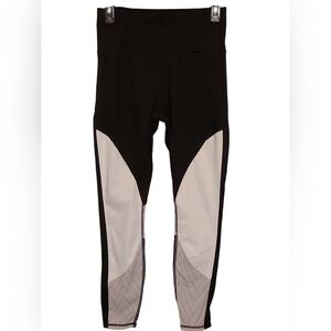 ATHLETA| BLACK LEGGINGS SIZE SMALL WITH WHITE ACCENTS